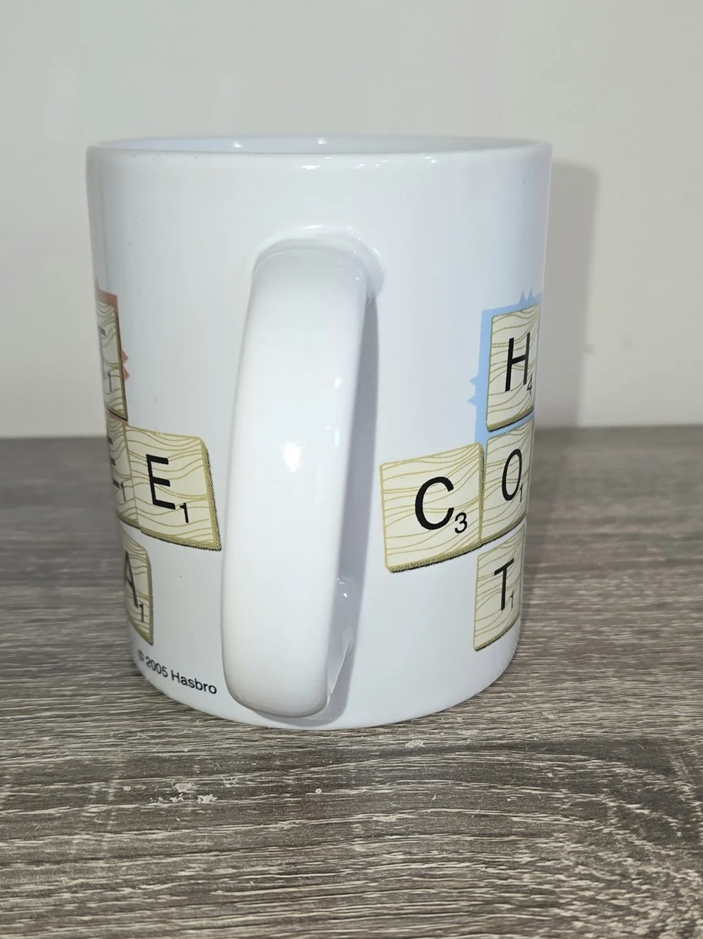 Coffee Mug Scrabble Crossword Ceramic Tea Hot Cocoa 2005 PLEASE READ.